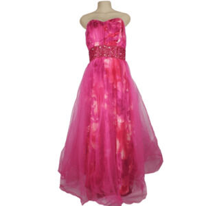 Deb women's pink floral tube gown size 14/15